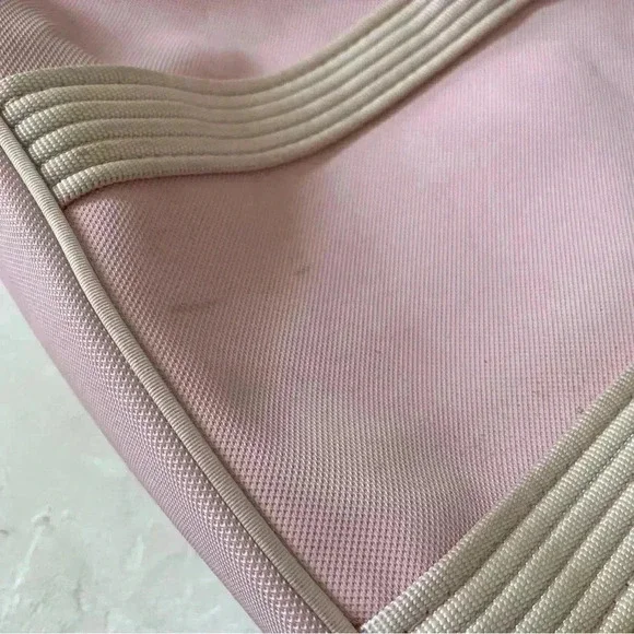 Lacoste PVC Tote Bag Baby Pink Canvas Handles Y2K Shoulder Bag Matching Wallet - Picture 9 of 16